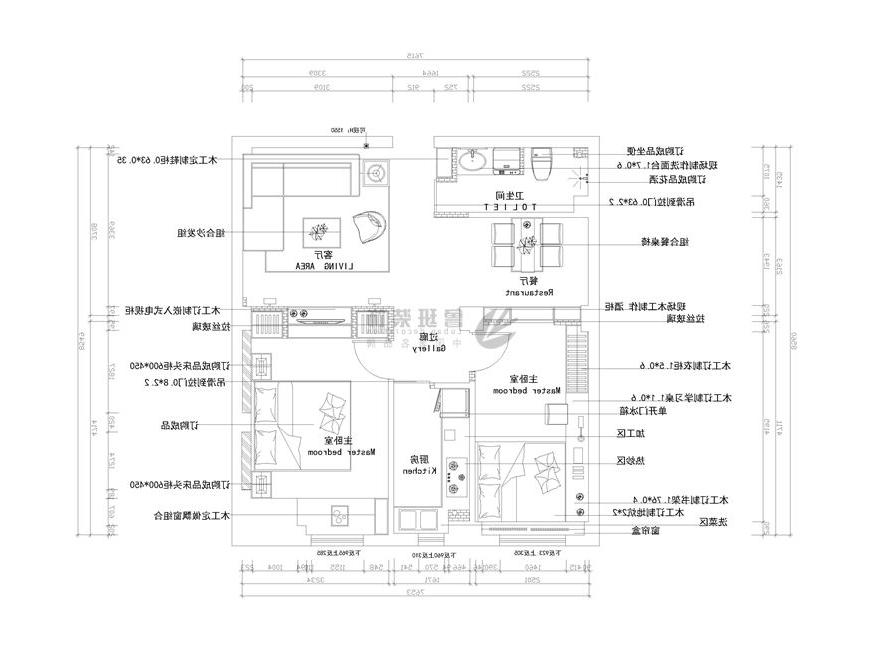 保利拉菲公馆,现代中式,平布图